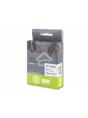 Картридж ленточный Cactus CS-TZ231 12 мм, 8 м, черный шрифт, белый фон, для BROTHER 1010/1280/1280VP/2700VP