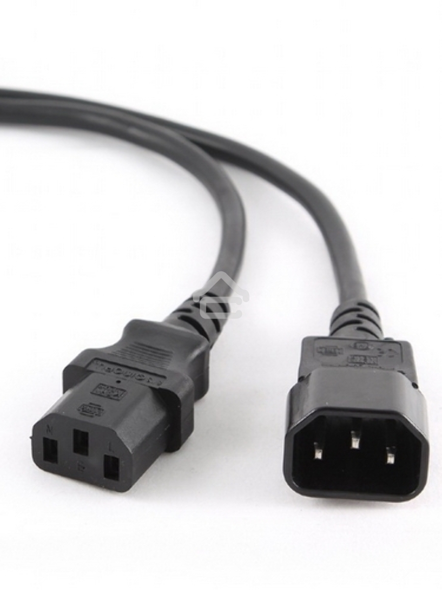 Кабель питания сист.блок-монитор Cablexpert PC-189-1-5M, 5м, C13-C14, 3x1кв.мм., черный, с заземлением