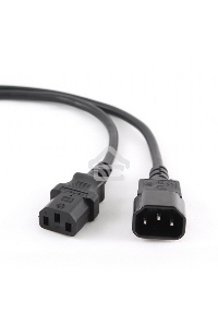 Кабель питания сист.блок-монитор Cablexpert PC-189-1-5M, 5м, C13-C14, 3x1кв.мм., черный, с заземлением