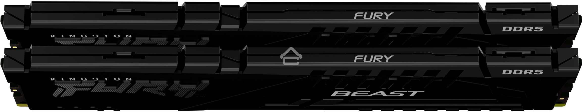 Оперативная память Kingston Fury Beast, DDR5, 32GB (2x16GB), 5200MHz, CL40, DIMM, радиатор, черный