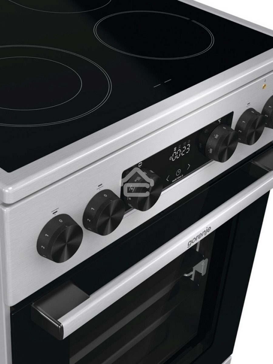 Плита электрическая Gorenje GECS5C70XA серебристый, конфорок 4 электрических, духовка 70 л, 50 см x 85 см x 59.4 см
