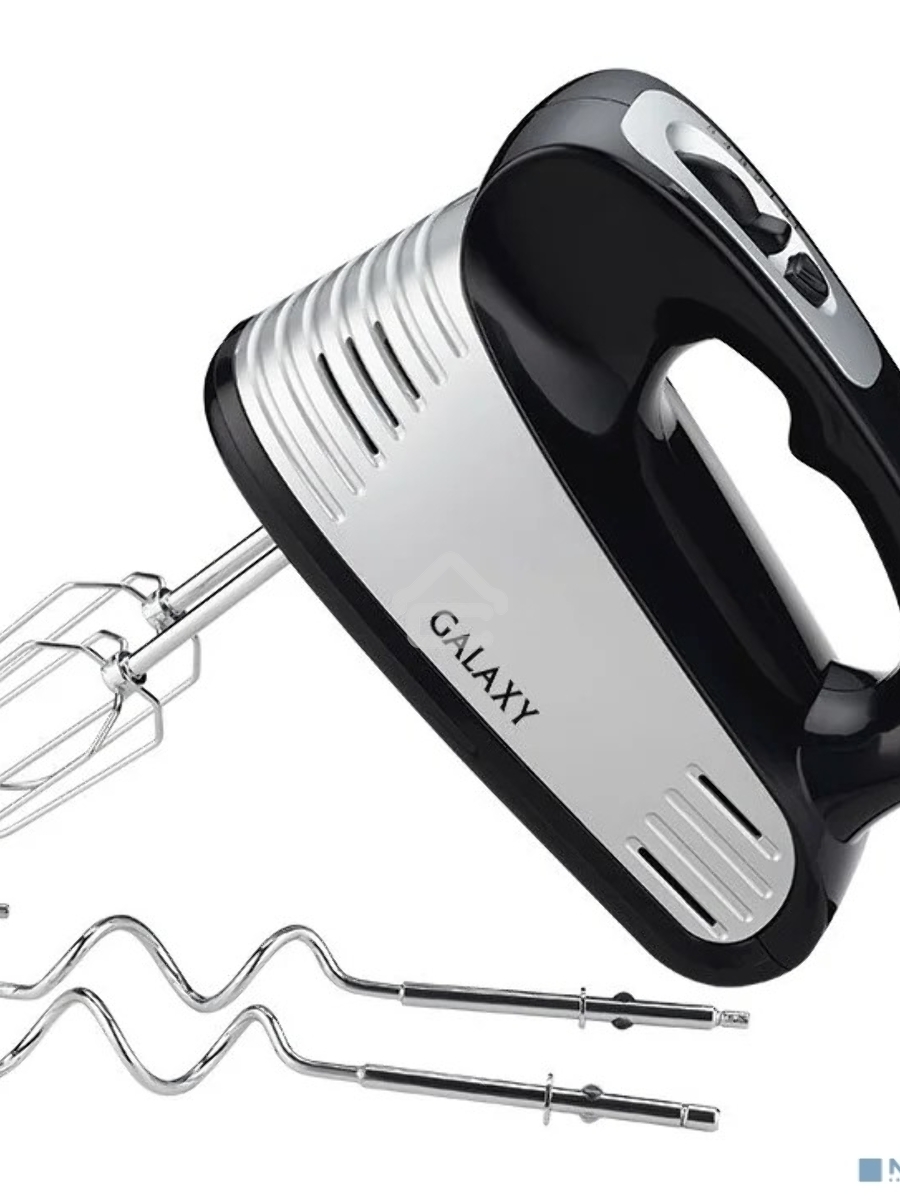 Миксер электрический Galaxy GL 2208, черный с серебристым, ручной, 250 Вт, 5 скоростей + режим 
