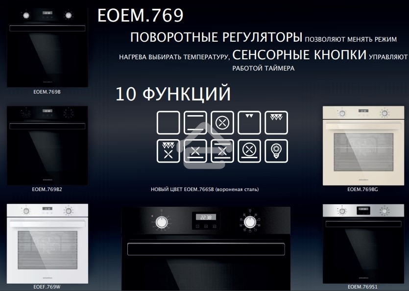 Электрический духовой шкаф Maunfeld EOEM.769W, встраиваемый