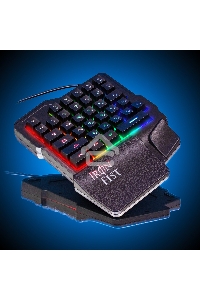 Игровой блок Oklick 701G IRON FIST черный USB for gamer LED (подставка для запястий)