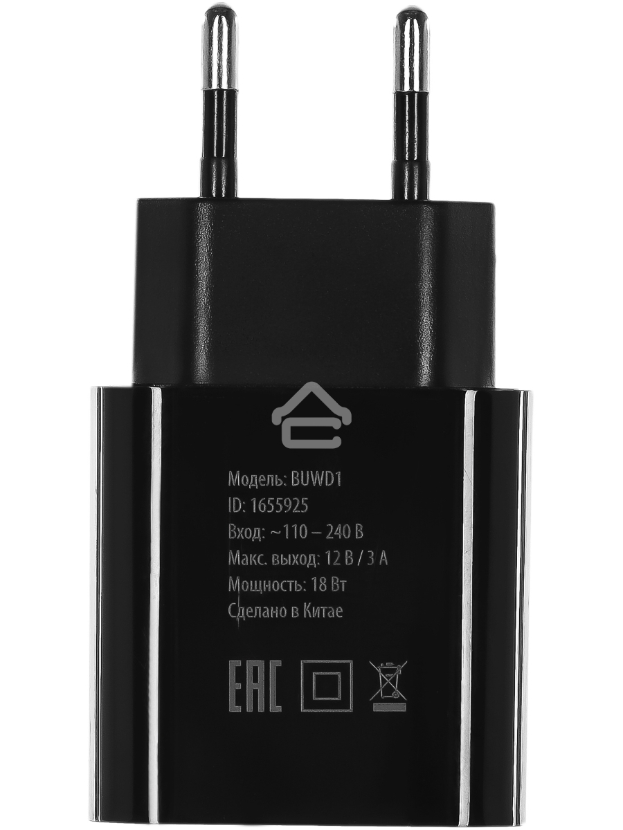 Сетевое зарядное устройство Buro BUWD1 3A PD+QC черный