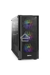 Корпус Miditower ExeGate EVO-8227-NPX700 (ATX, БП 700NPX с вент. 12см, 2*USB+1*USB3.0+HD Audio, черный, 3 вент.  RGB, закаленное стекло)