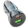Автомобильная зарядка HOCO Z47A прозрачный 1xUSB-1xUSB-C, 3А PD30W QC3.0, черный