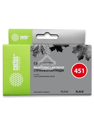 Картридж струйный Cactus CS-CLI451BK черный (10,2 мл) для Canon MG 6340/5440/IP7240