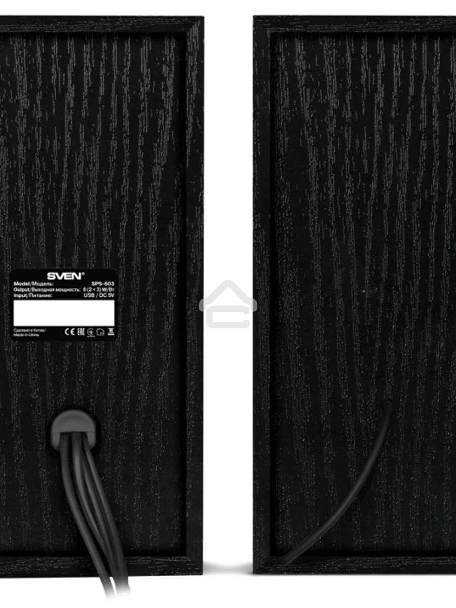 Колонки Sven SPS-603 черный {USB-порт ПК, ноутбука или адаптер 5V DC}