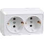 Розетка Iek ERO21-K33-16-DC РС22-3-ОКм 2местн. с з/к 16А откр.уст. ОКТАВА (кремовый)