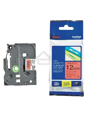 Картридж Brother TZE431 12 мм, 8 м, черный шрифт, красный фон, для BROTHER P-touch