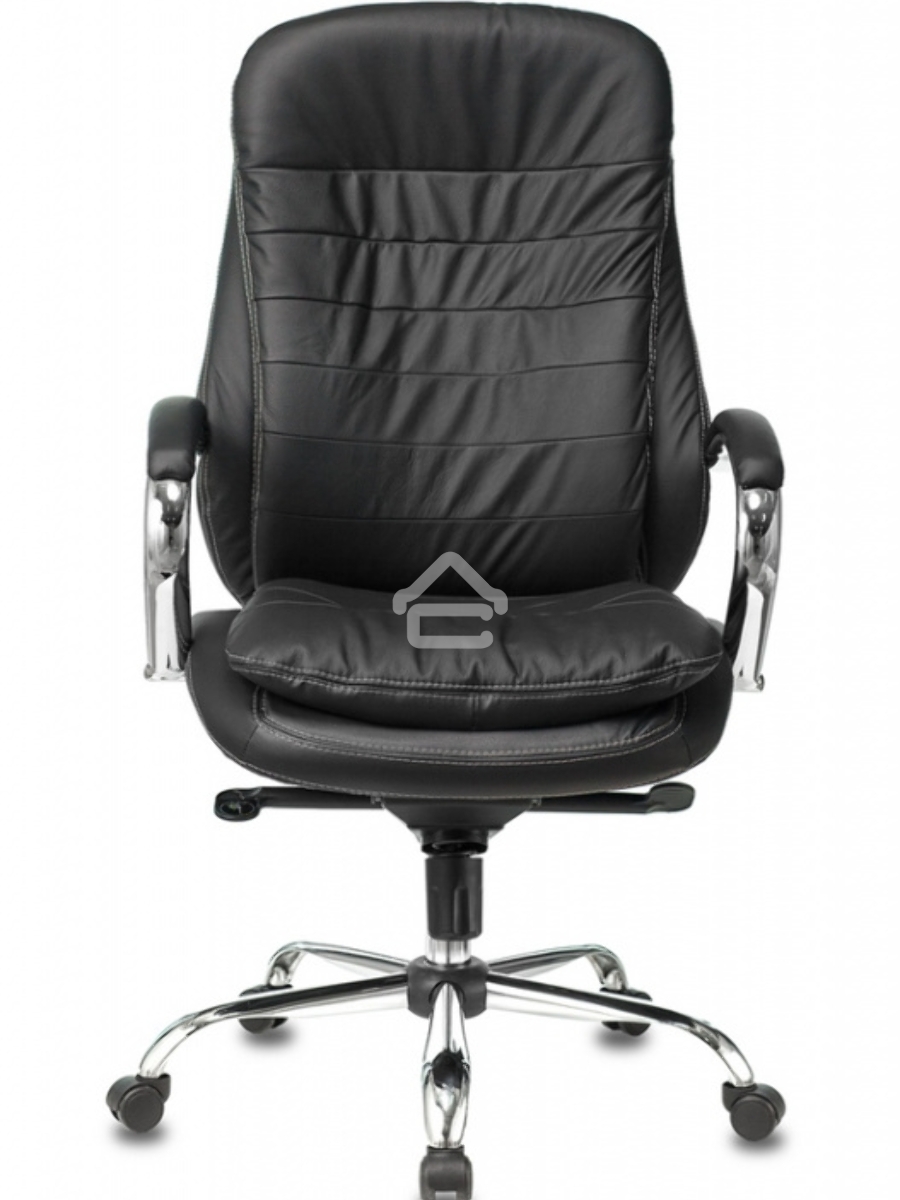 Кресло руководителя Бюрократ T-9950/BLACK черный, кожа, крестовина хром