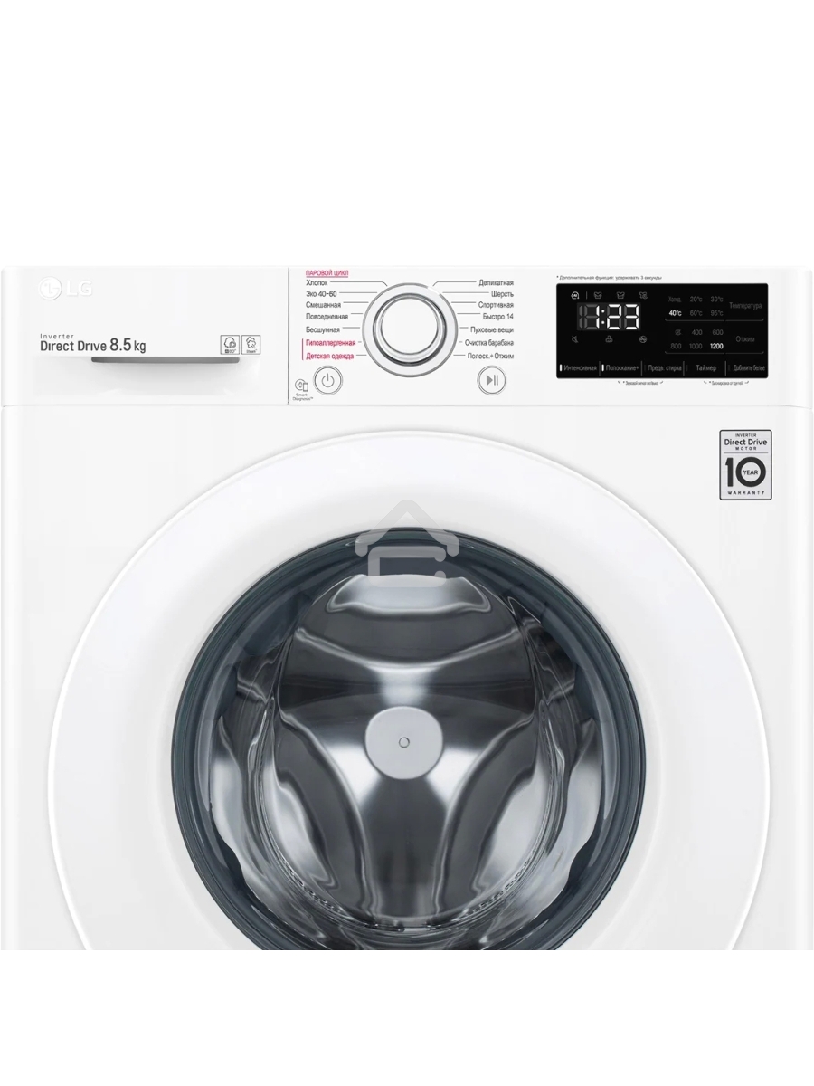 Стиральная машина LG F2V3GS3W белый, загрузка фронтальная 8,5 кг, 1200 об/мин., класс: А
