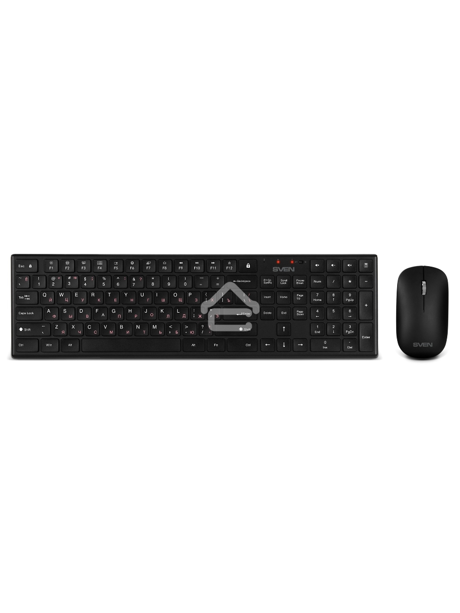 Беспроводной набор Sven ножничная клавиатура + мышь KB-C2550W чёрный (109 кл.,12Fn, 1000DPI, 2+1 кл.)