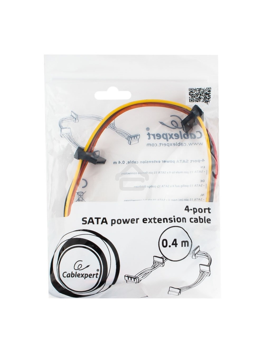 Кабель Cablexpert Кабеля питания SATA, 4x15pin(M)/15pin(F), 40см (CC-SATAMF-03)