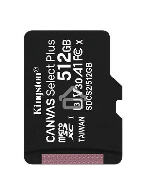 Флеш карта microSDHC 512GB microSDXC Class10 Kingston <SDCS2/512GBSP> UHS-I Canvas Select up to 100MB/s без адапт