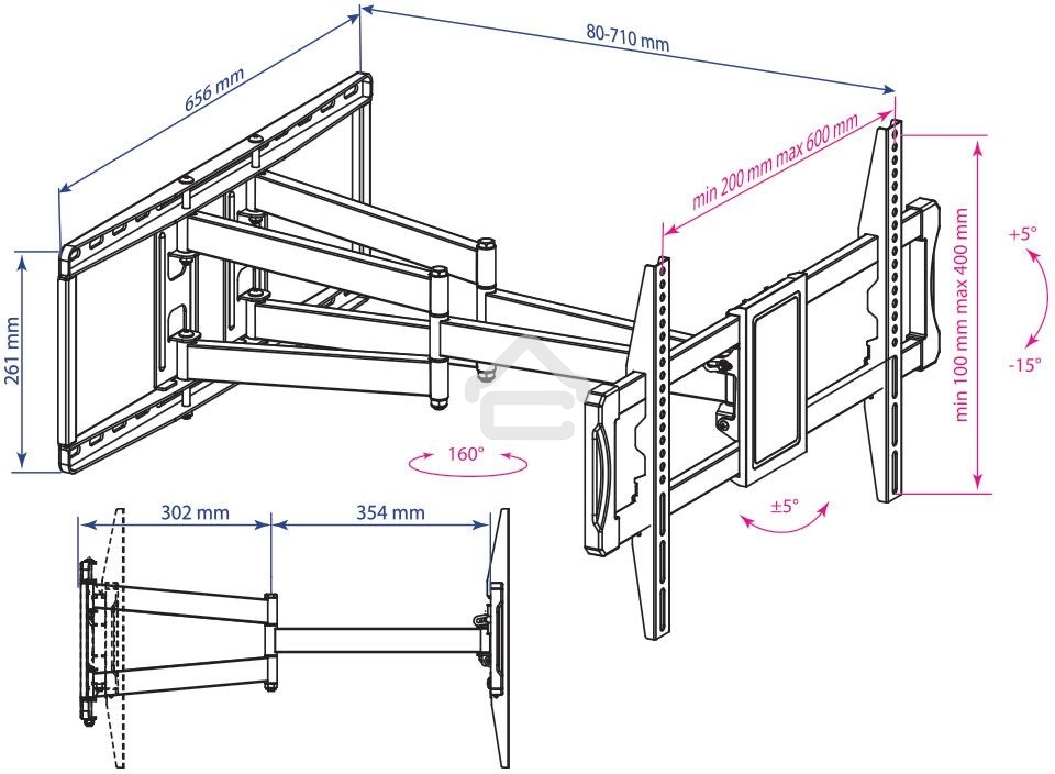 Кронштейн для телевизора Kromax ATLANTIS-70 черный, 32