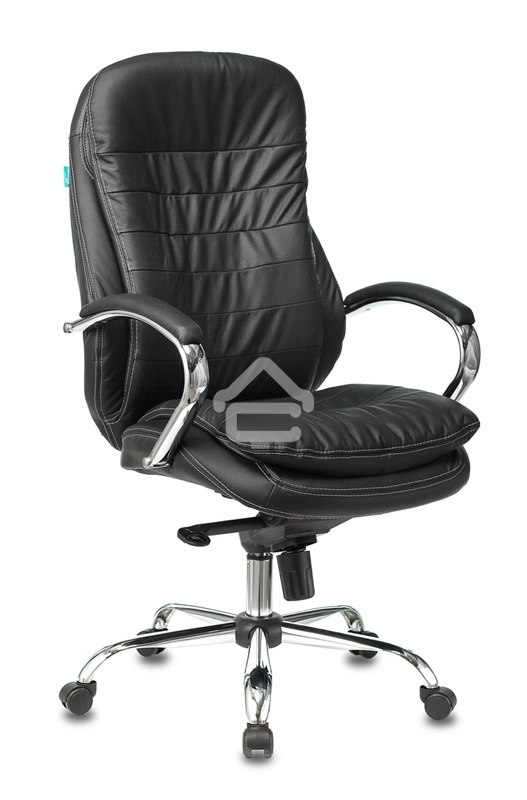 Кресло руководителя Бюрократ T-9950/BLACK черный, кожа, крестовина хром