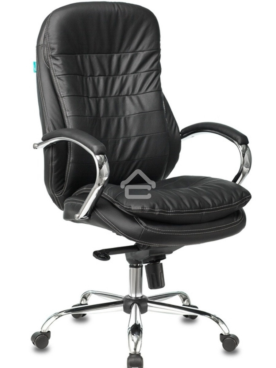 Кресло руководителя Бюрократ T-9950/BLACK черный, кожа, крестовина хром