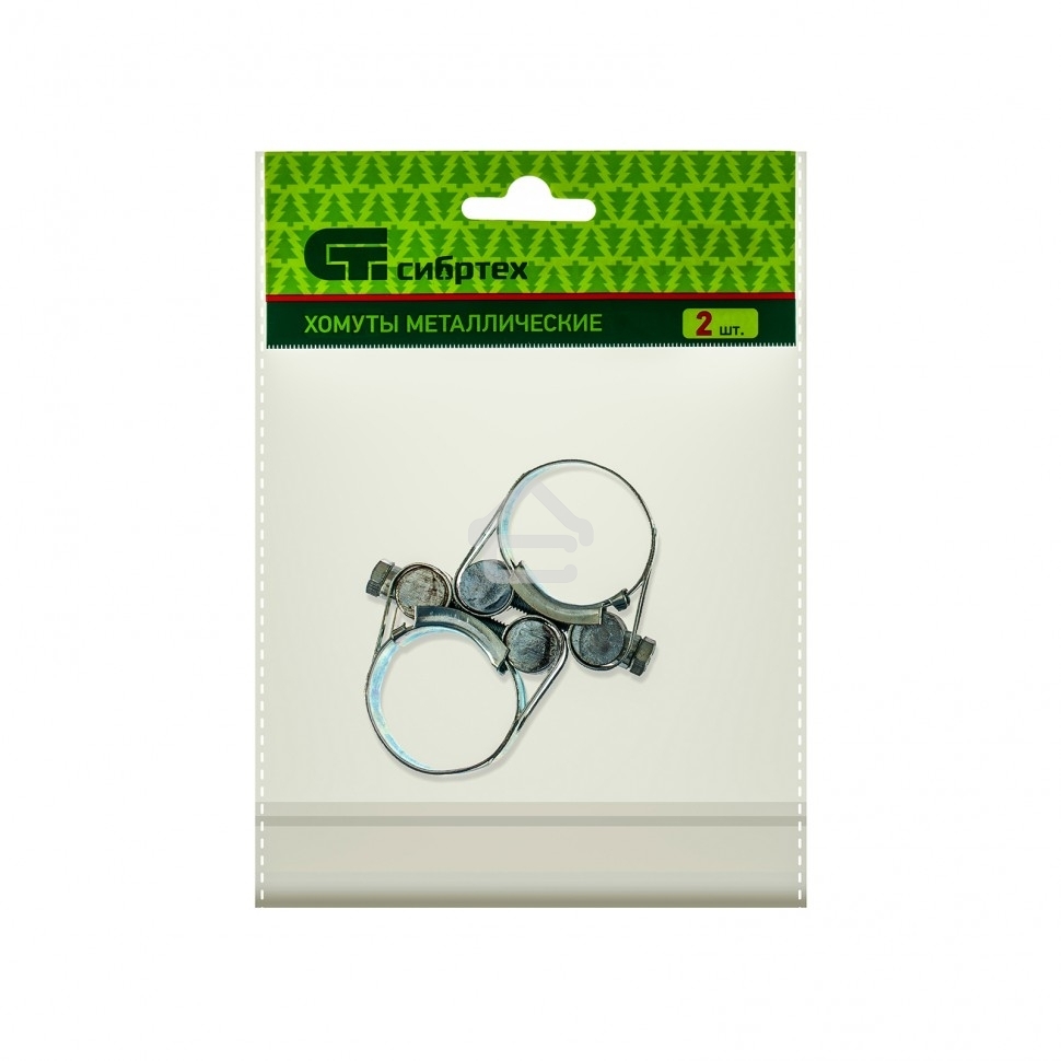 Хомуты металлические Сибртех, силовые 26-28 мм, ширина 18 мм, шарнирные, W1, 2 шт.