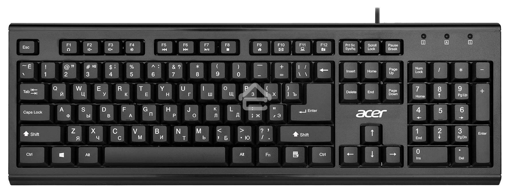 Клавиатура Acer OKW120 проводная, USB, черный
