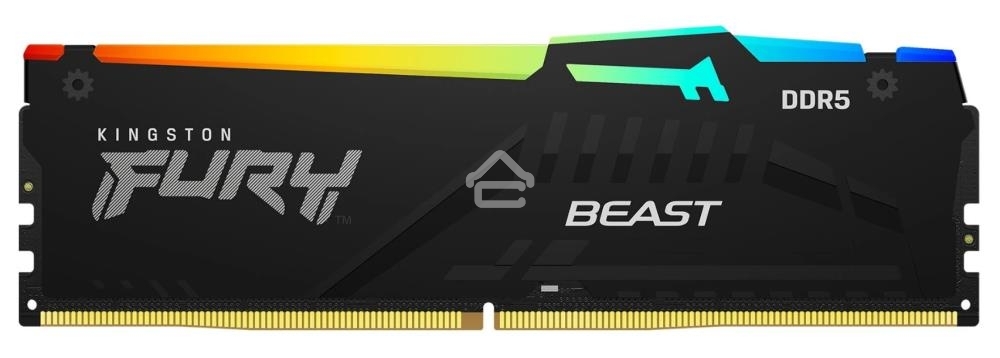 Оперативная память Kingston Fury Beast, DDR5, 16GB (1x16GB), 5600MHz, CL40, DIMM, с радиаторами, RGB, черный