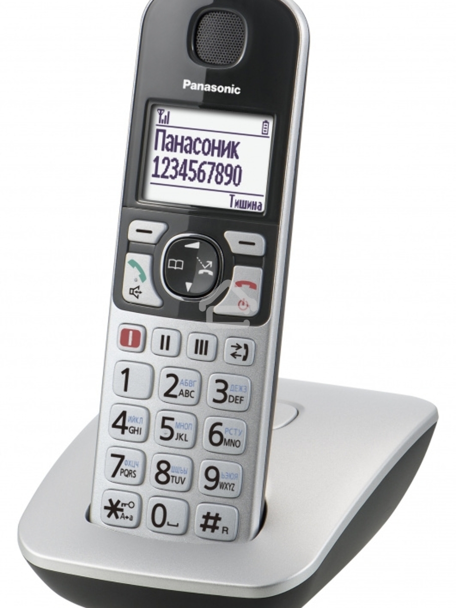 Телефон беспроводной (DECT) Panasonic KX-TGE510RUS, серебристый