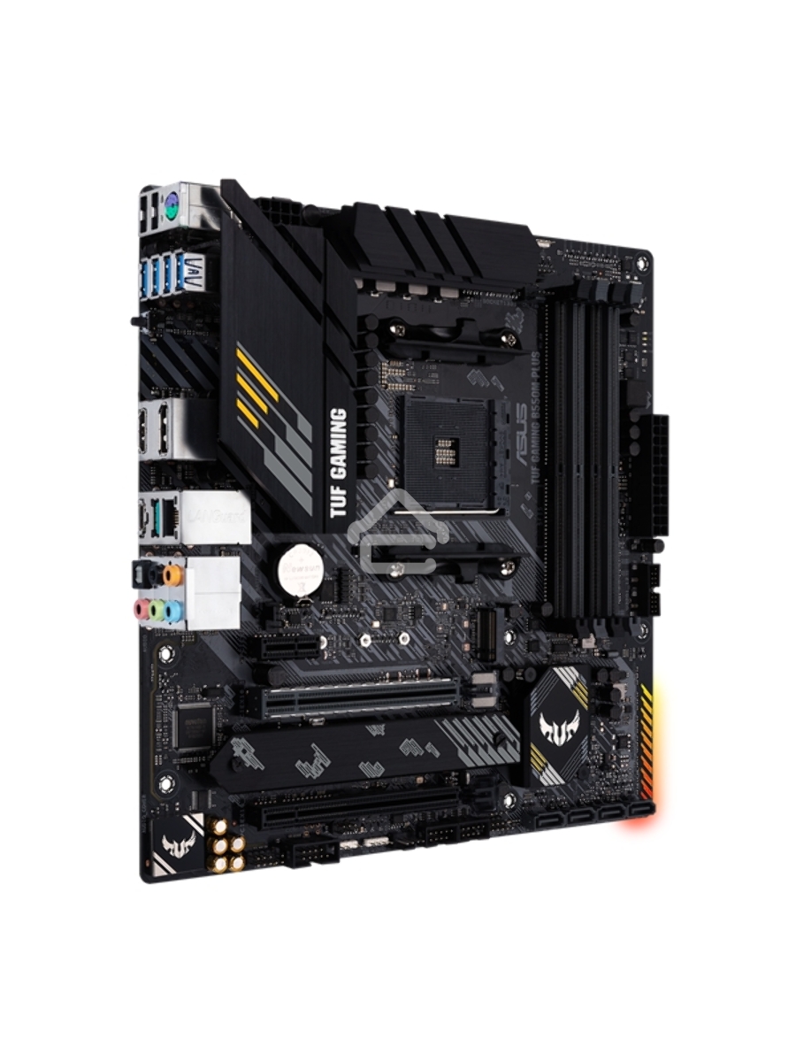 Материнская плата ASUS TUF GAMING B550M-PLUS, AM4, AMD B550, 4xDDR4, 4xSATA, 2xM.2, 1xPCIe 4.0 x16, 1xPCIe 3.0 x16, 1xPCIe x1, 1xHDMI, 1xDP, 1x 2.5Gb LAN, 4xUSB-A 3.2 Gen 1, 1xUSB-A 3.2 Gen 2, 2xUSB-A 2.0, 1xUSB-C 3.2 Gen 2, 5x3.5 мм, 7.1, mATX