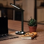 Светильник настольный REXANT Status LED, USB-зарядка устройств, 2700-6500 К, диммирование, 220 В, эффект тиснения под кожу