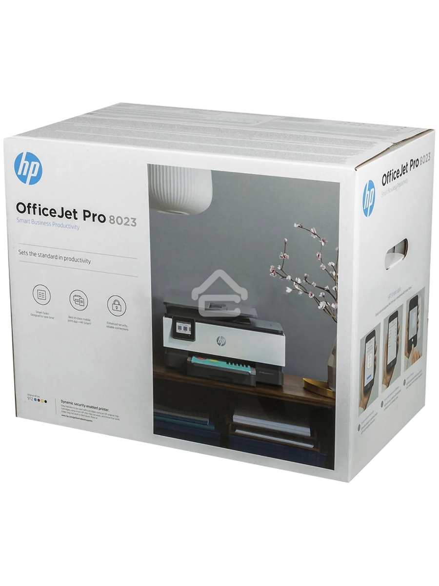 МФУ струйный HP OfficeJet 8023 (1KR64B), A4, цвтной, печ. до 20 стр/мин. (ч/б), до 10 стр/мин. (цвет), скан. до 8 стр/мин. (ч/б) 3.5 стр/мин. (цвет), 1200 x 1200 dpi, USB, RJ-45, Wi-Fi, Air Print