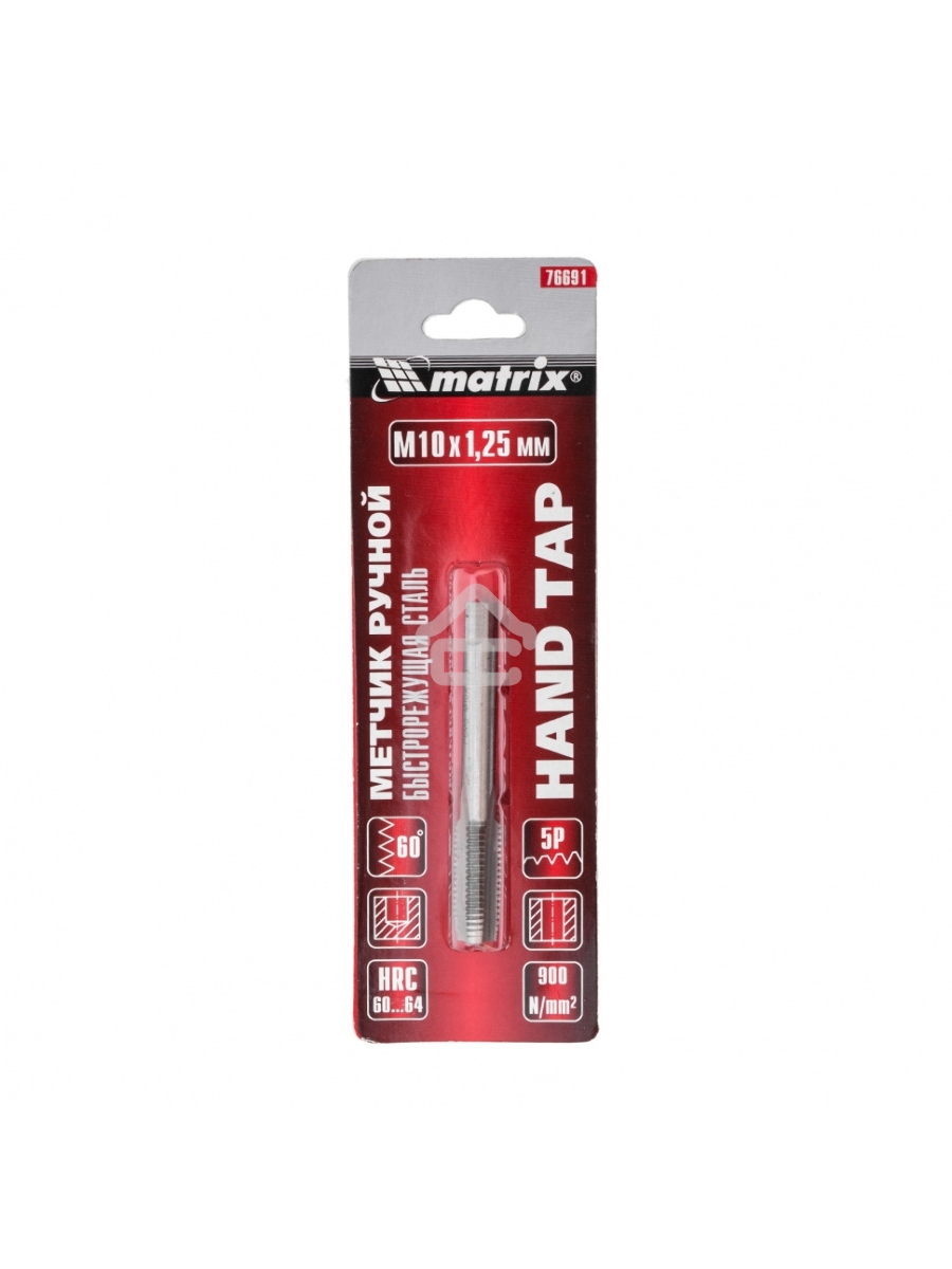 Метчик MATRIX ручной М10x1,25 мм, Р6М5 76691
