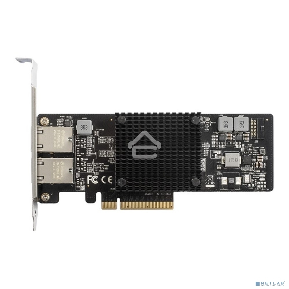 Сетевой адаптер ExeGate EXE-X550-T2 (PCI-E x8 v3.0, порты 2xRJ45 (медные), 10Gb/s (10/5/2.5/1Gb/s, 100Mb/s), Server NIC Intel Chipset X550)