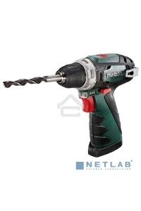 Дрель-шуруповерт Metabo PowerMaxx BS Basic Set 600080880, Аккумуляторный, 12В, 2 АКБ, Кейс