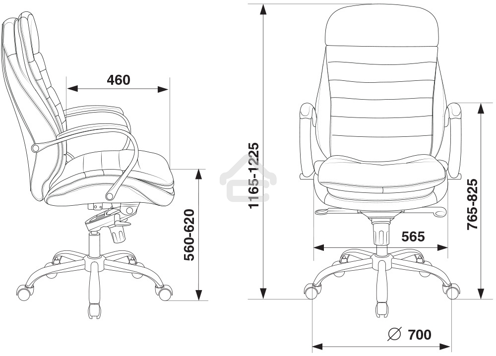 Кресло руководителя Бюрократ T-9950/BLACK черный, кожа, крестовина хром
