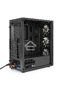 Корпус Miditower ExeGate EVO-8227-EVO800 (ATX, БП EVO800RGB с вент. 12 см, 2*USB+1*USB3.0+HD Audio, черный, 3 вент. RGB, закаленное стекло)