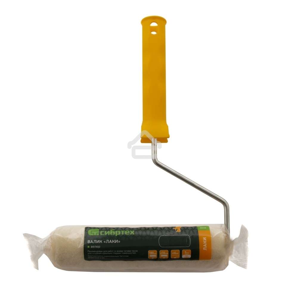 Валик Лаки, 180 мм, ворс 5 мм, D - 36 мм, D ручки - 6 мм, велюр Сибртех