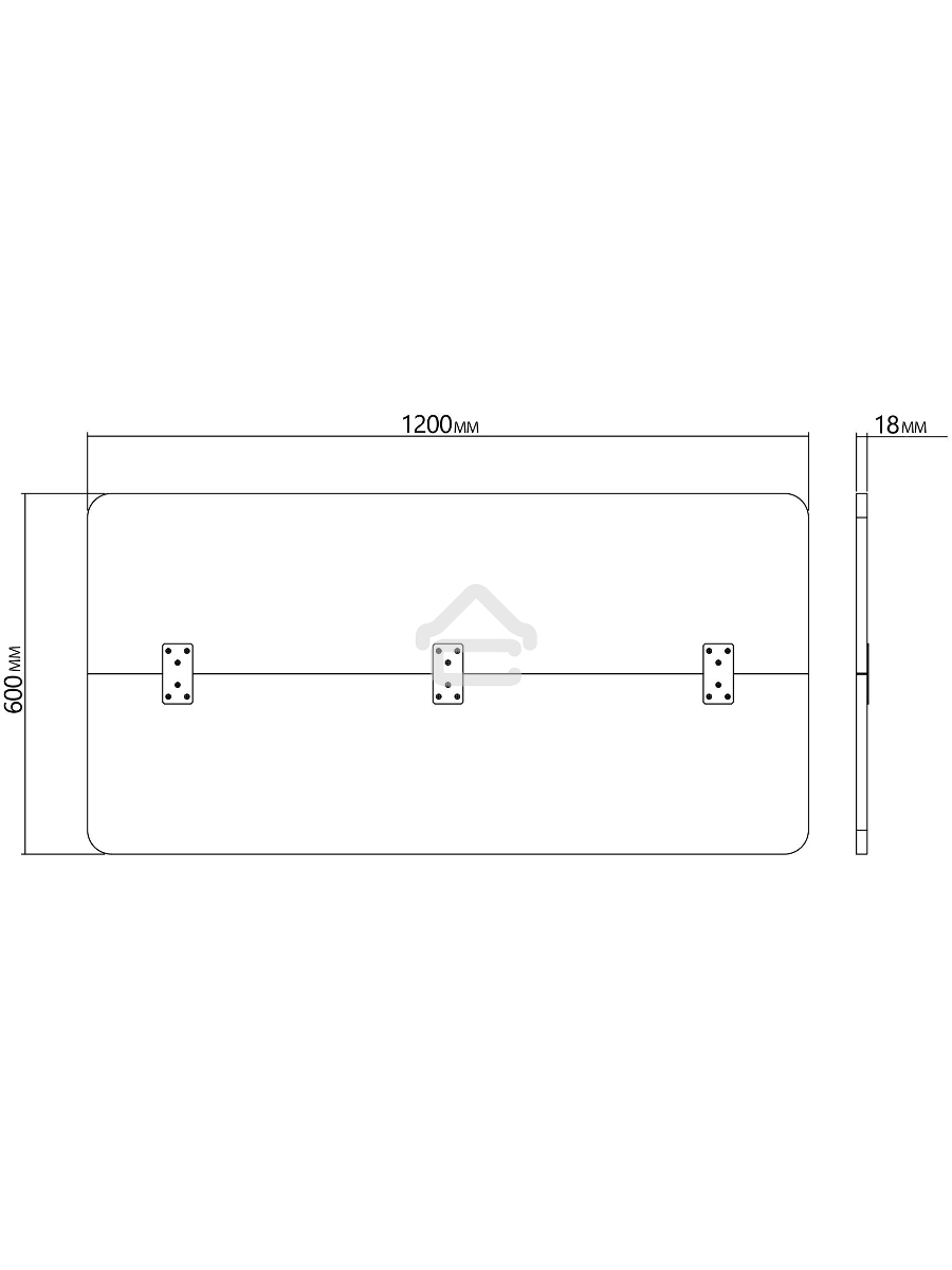 Столешница Cactus CS-TD2-LR 120x60x1.8см дуб антик