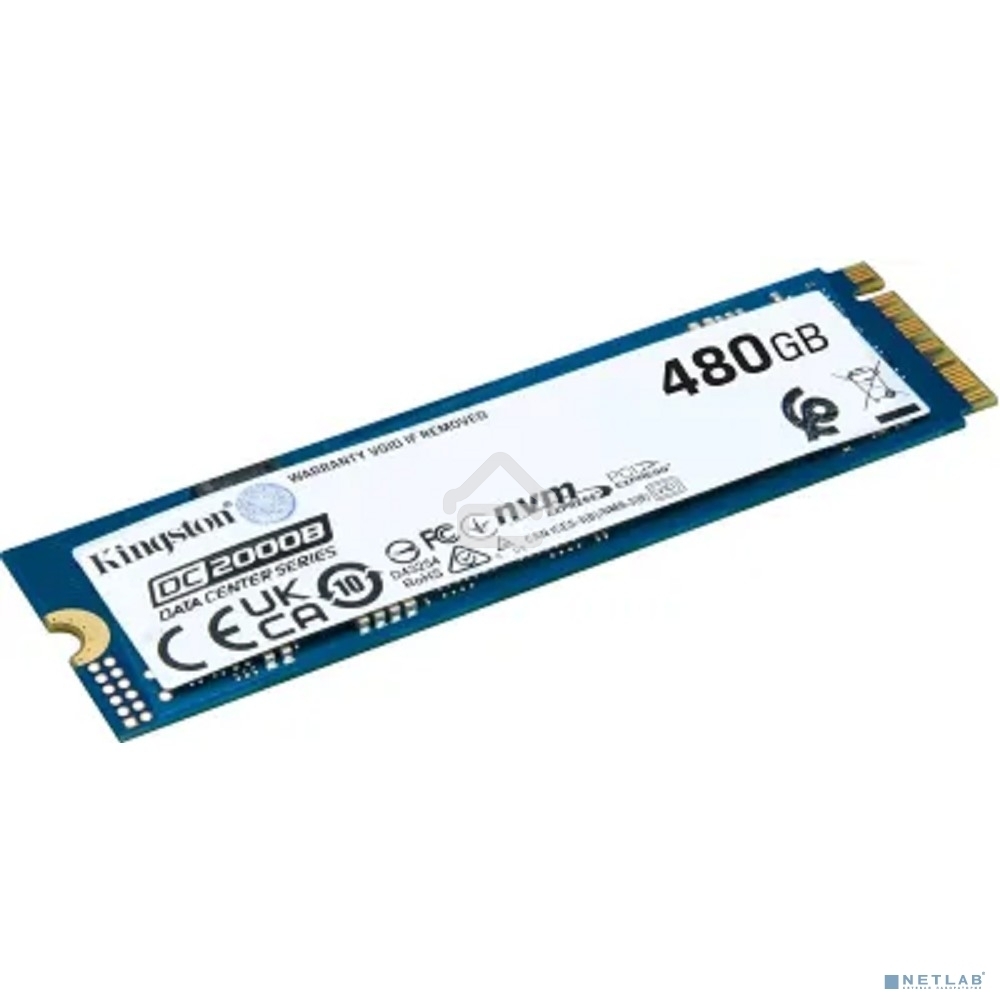 Накопитель SSD Kingston DC2000B, 480Gb, PCIe 4.0 x4, M.2 2280, R/W 7000/800
