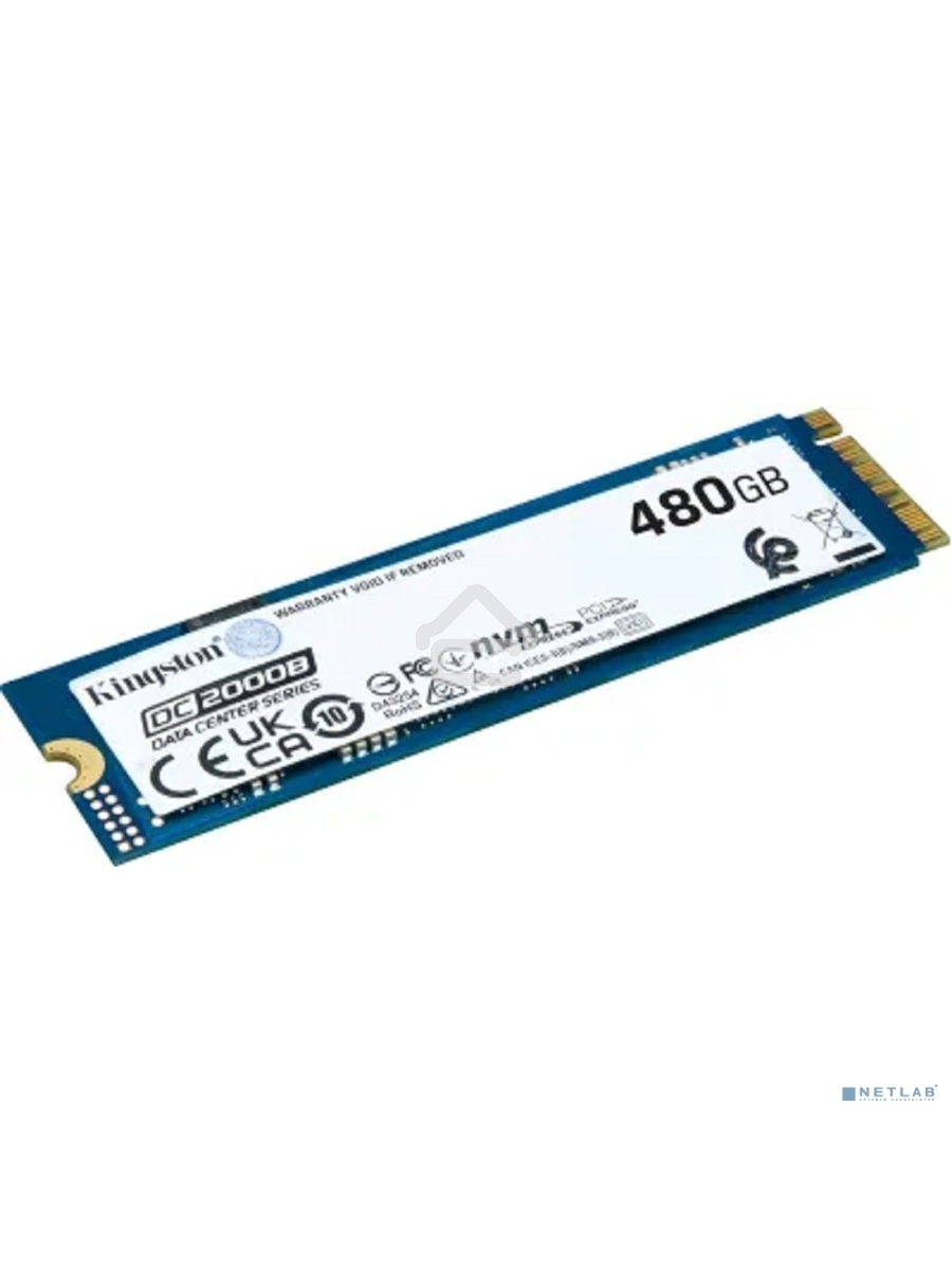 Накопитель SSD Kingston DC2000B, 480GB, PCIe 4.0 x4, M.2 2280, R/W 7000/800
