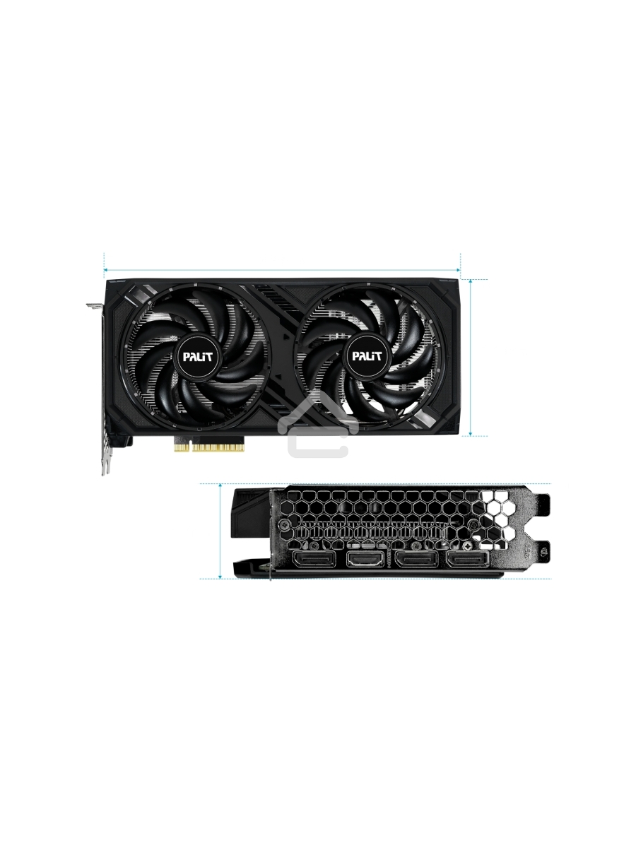 Видеокарта Palit PA-RTX4060 DUAL OC 8GB 8192Mb 128 GDDR6 1830/17000 HDMIx1 DPx3 HDCP Ret