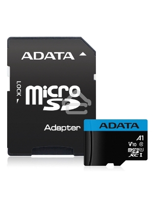 Флеш карта Micro SecureDigital 128Gb ADATA AUSDX128GUICL10A1-RA1 {MicroSDXC Class 10 UHS-I, SD adapter}