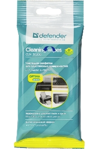 Чистящие салфетки Defender ECO для пластик.поверхностей, (не применять для ЖК- экранов!) /мягкая упаковка/ 20 шт /Россия