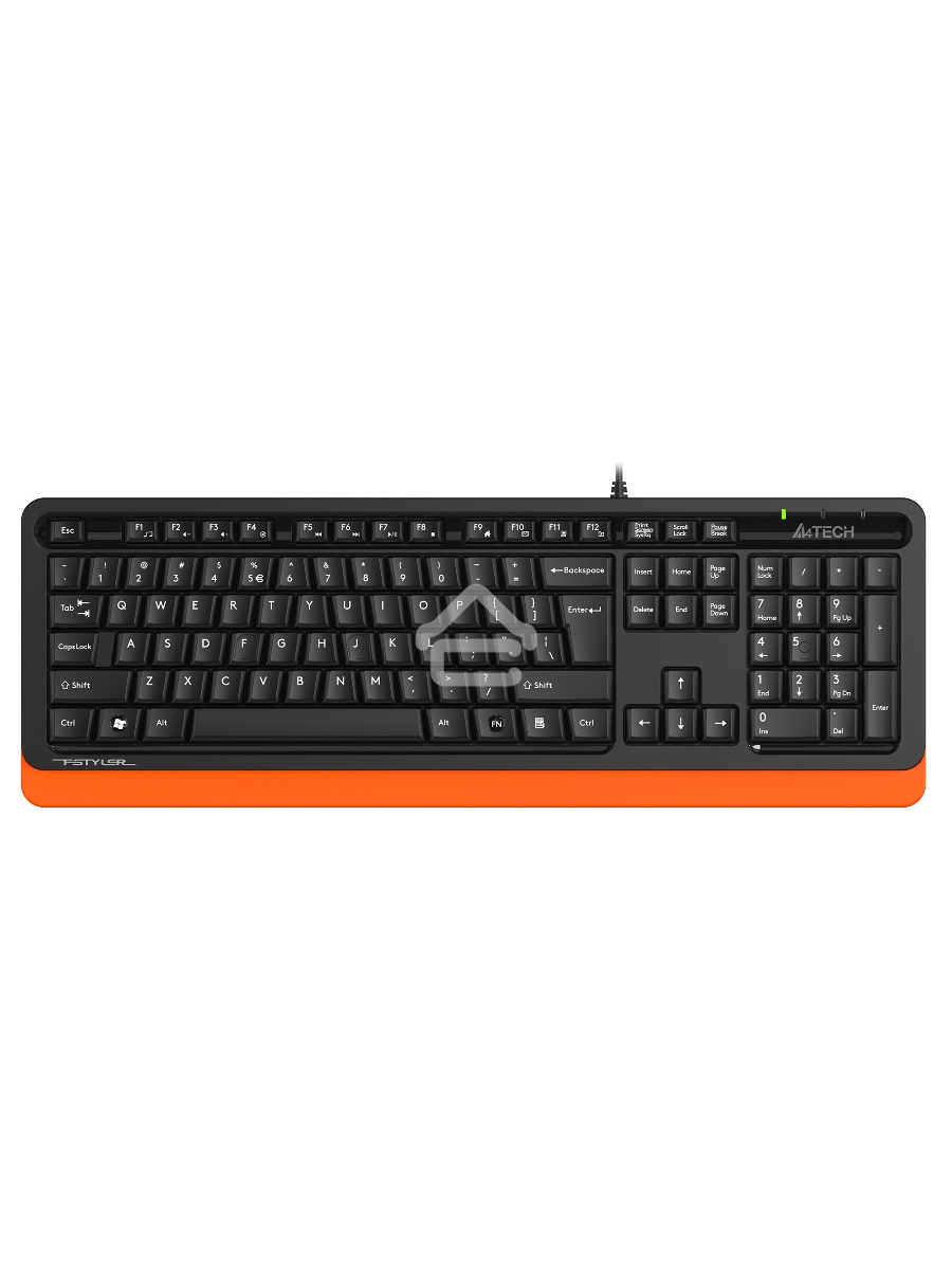 Клавиатура A4Tech Fstyler FKS10 проводная, USB, черный/оранжевый