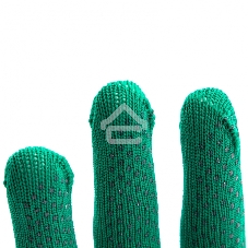 Перчатки из синтетической нити, ПВХ точка, 13 класс, изумрудный, L Россия