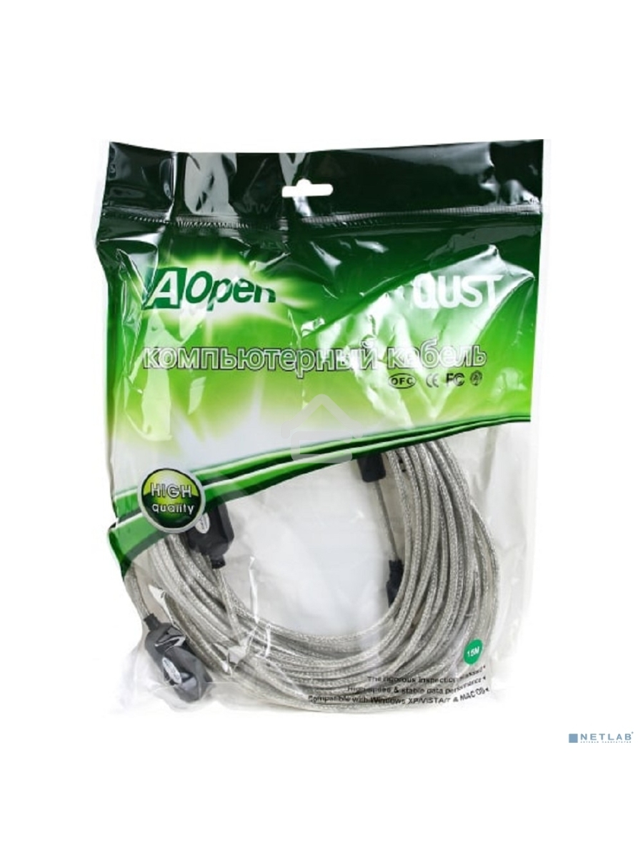 Кабель удлинитель Aopen активный ACU823-15M , USB2.0-repeater AM/AF 15м