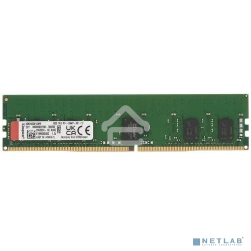 Оперативная память Kingston Server Premier, DDR4, 16GB (1x16 GB), 2666 MHz, CL19, ECC, RDIMM