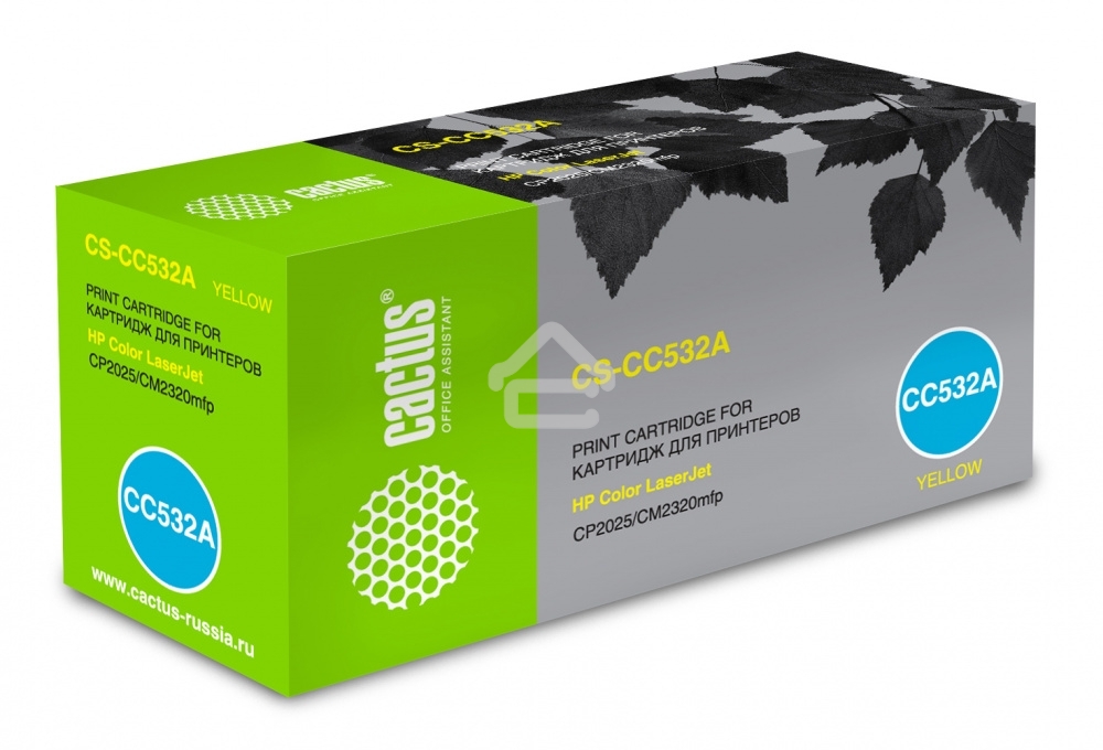Картридж лазерный Cactus CS-CC532A желтый (2800 стр.) для HP Color LaserJet CP2025/CM2320mfp