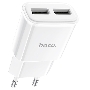 Блок питания (сетевой адаптер) HOCO C88A Star два порта USB, 2.4A, 10.8W белый