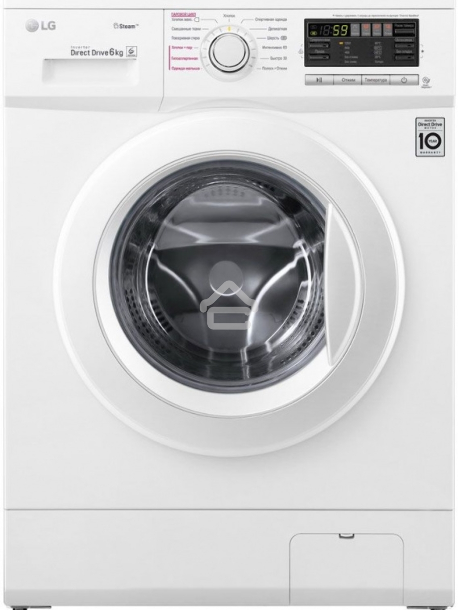 Стиральная машина LG F1296NDS0 белый, загрузка фронтальная 6 кг, 1200 об/мин., класс: А