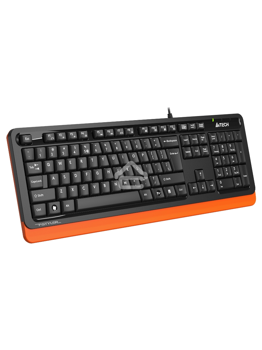 Клавиатура A4Tech Fstyler FKS10 проводная, USB, черный/оранжевый